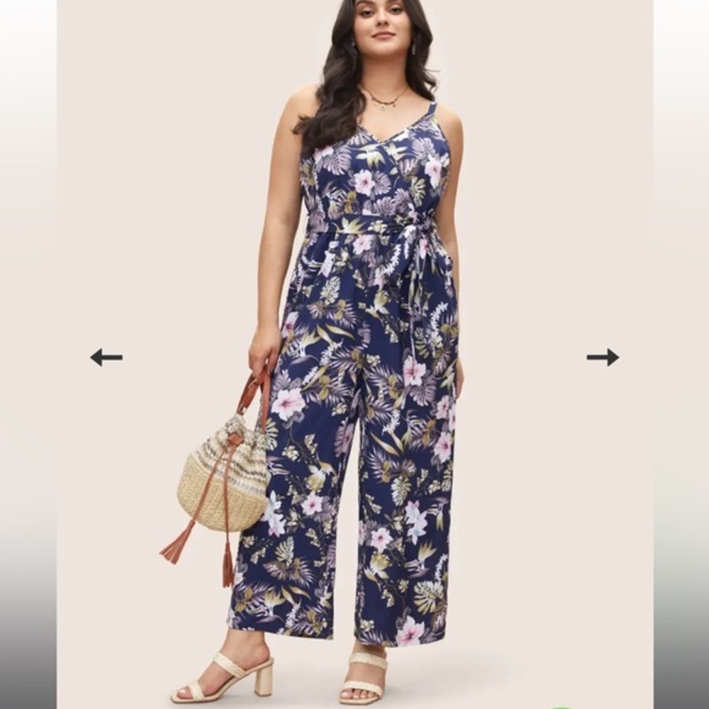 Bloomchic floral belted jumpsuit